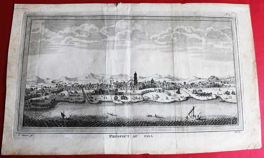 GOA «Prospect af Goa» gravura de I. Haas cc 1754 Bellin