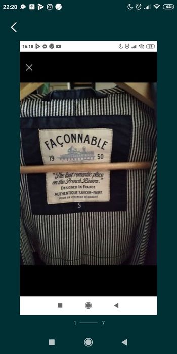 Faconnable Blue Coat M/L in Good Condition