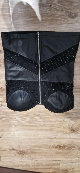 Gorset roz s/m czarny