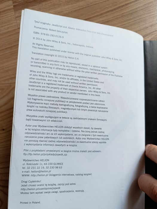 Javascript i jQuery interaktywne strony www dla każdego Jon Duckett