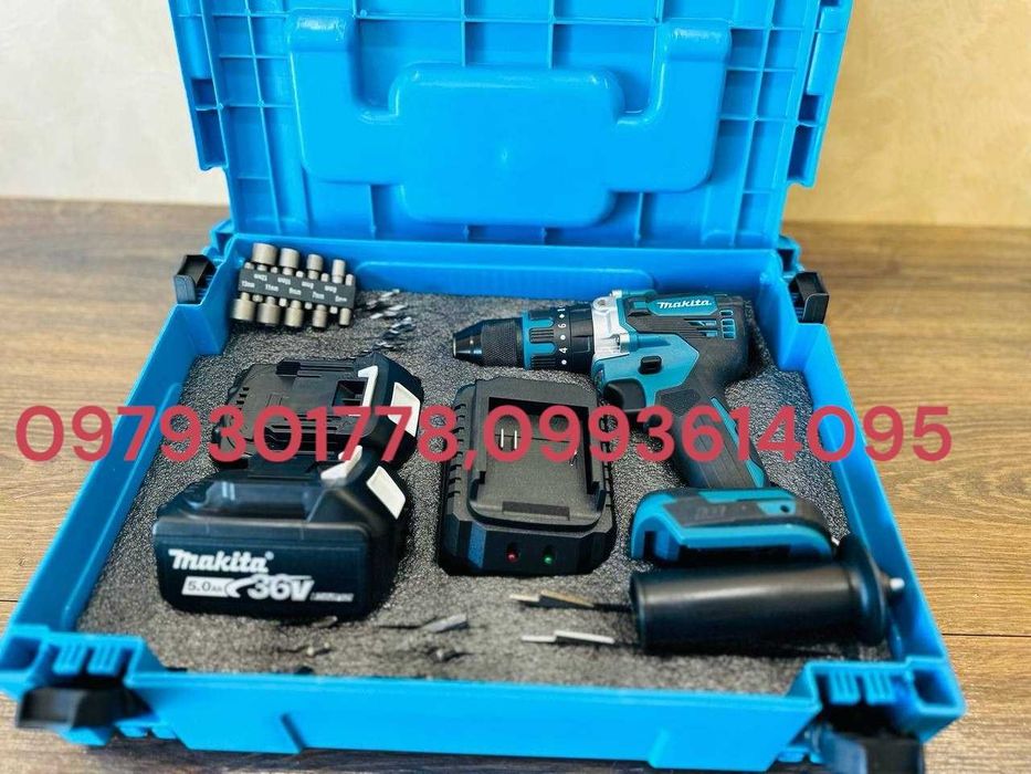 Шуруповерт Makita DHP 485 + удар Безщітковий з потужними батареями 5 A