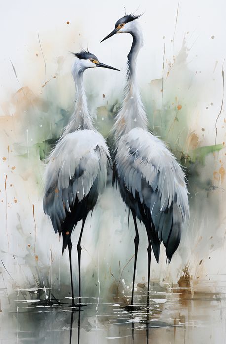 Plakat 56,6x86,4cm Tańczące Czaple