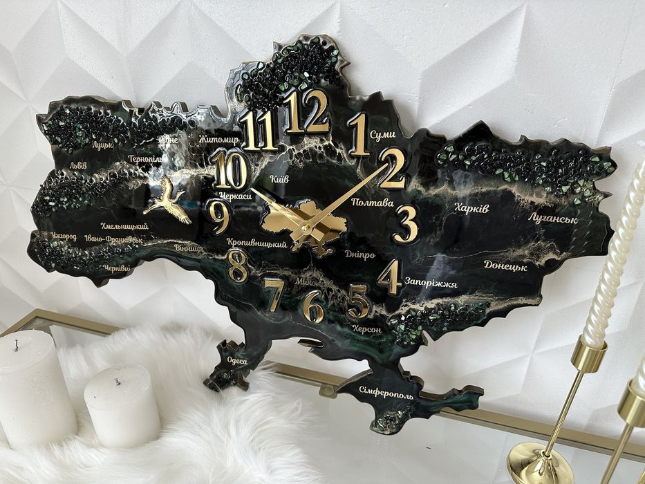 Годинник Україна з епоксидної смоли