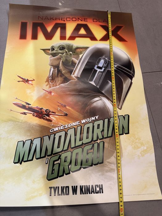 plakat gwiezdne wojny Mandalorian grogu