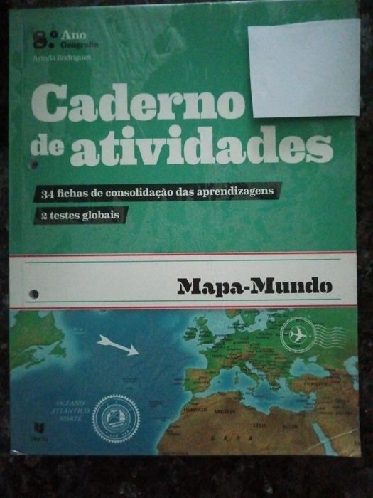 Mapa mundo 8 da leya- bloco do geografo e caderno de atividades