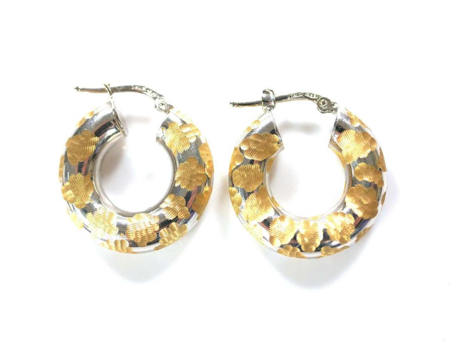 Kolczyki złoto 14K gold 585 białe żółte złoto