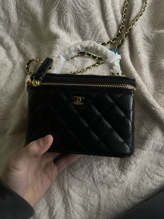 Купити сумку клатч Chanel, шкіряна сумка Chanel Vanity Case, жіноча су