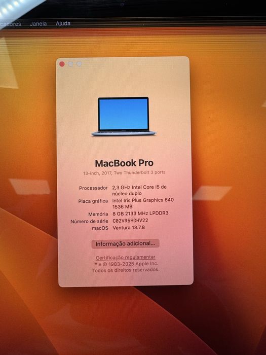 Macbook Pro 2017 | 13 | 8GB RAM | 128GB SSD