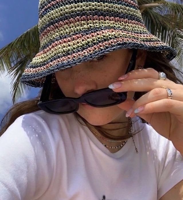 Kapelusz pleciony bucket hat kolorowy letni wakacyjny