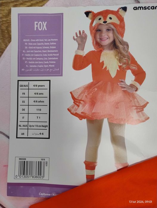 Strój lisek dla dziewczynki roz 110