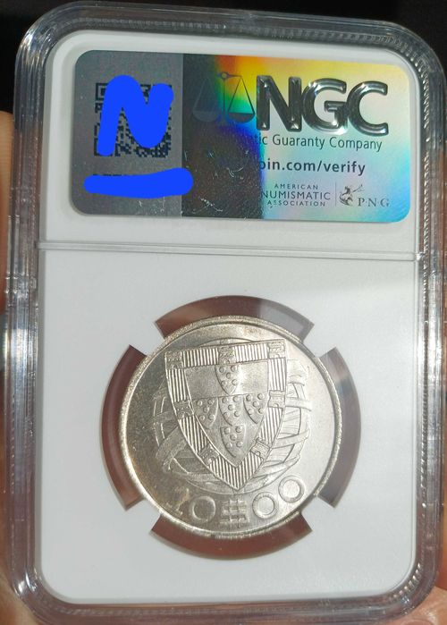 Moeda da 10$00 1942 MS64 NGC
