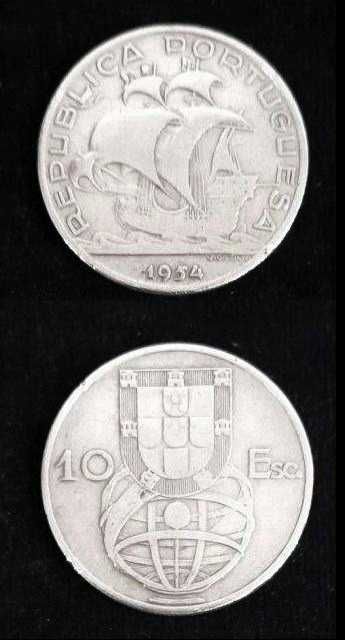 Moedas Portuguesas - 10$ escudos (em Prata)