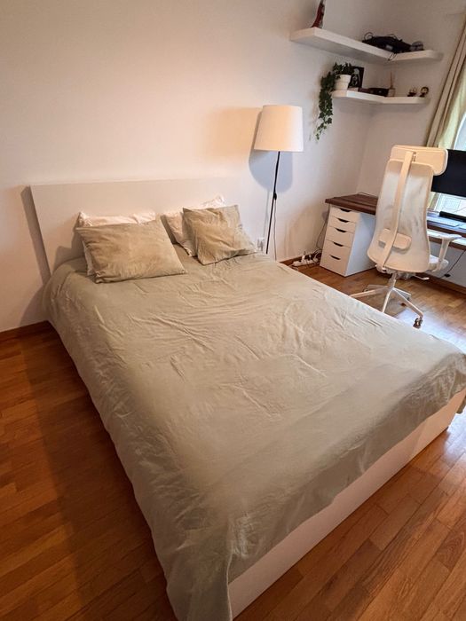Cama casal MALM + colchão VALEVAG IKEA