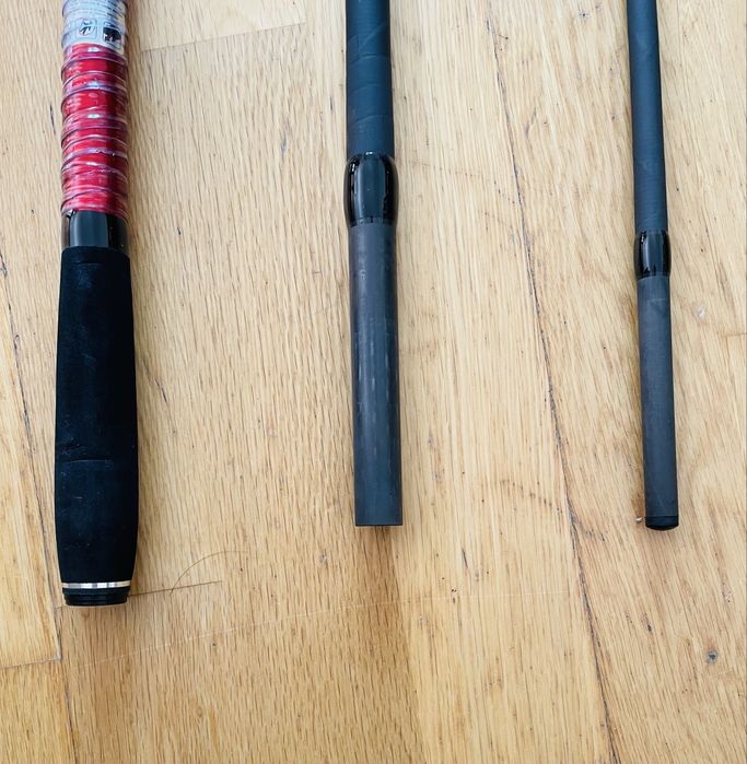 Conjunto Cana de pesca Barros Jumper e Carreto Surfcasting Caperlan Symbios como novos