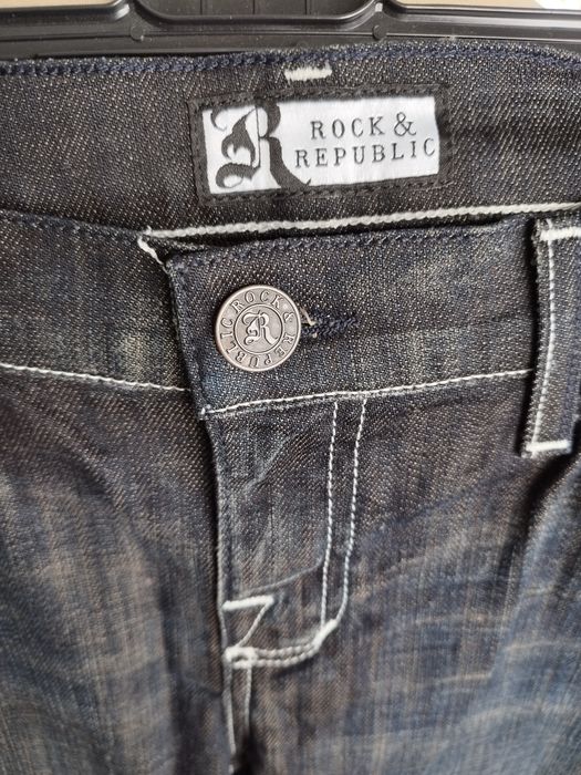 R.28 L/Xl Rock and Republic czarne spodnie jeansy rockowe