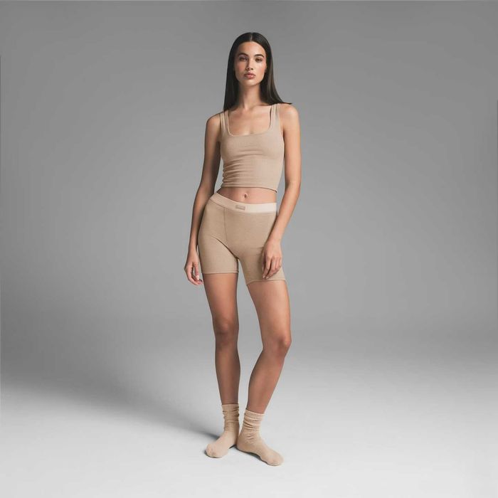 Майка SKIMS Cotton Rib Tank Black , Grey , Latte , Navy , Marble