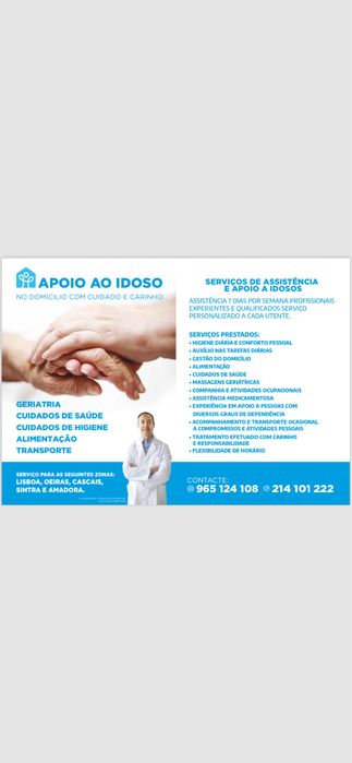Cuidador de idosos / Geriatria/ Apoio domiciliário