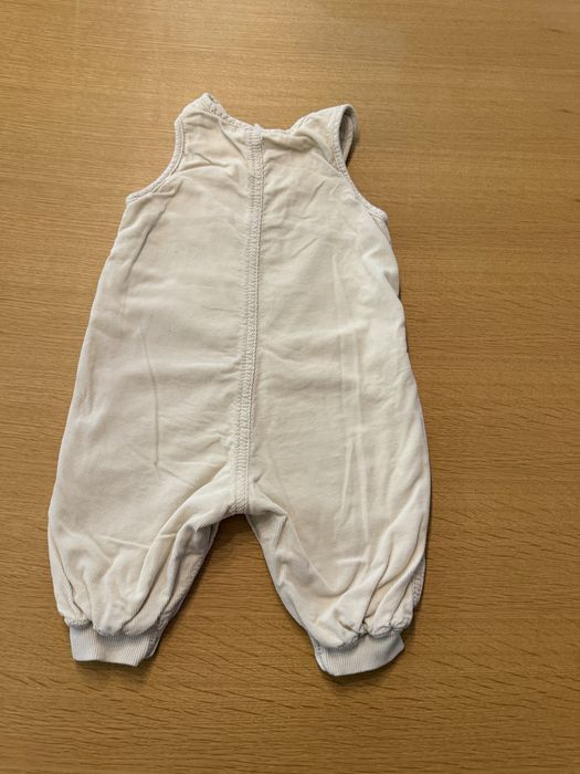 Ogrodniczki niemowlęce H&M sztruksowe ecru r. 62