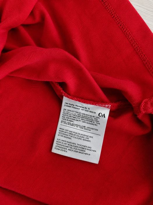 Czerwona koszulka polo C&A XL klasyczna elegancka