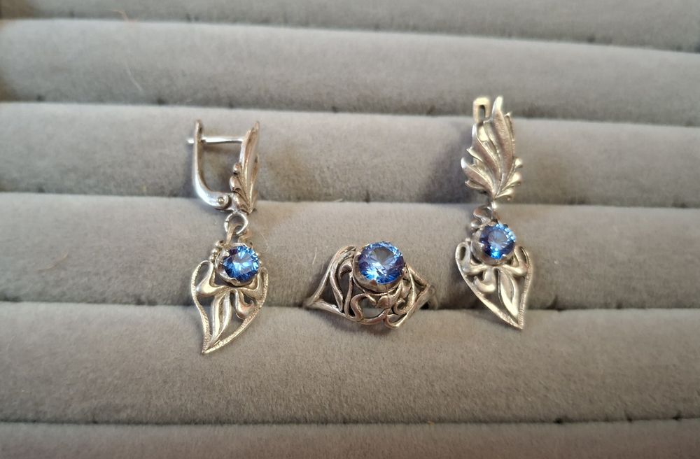 Серебро 925 Лондон блю топаз!