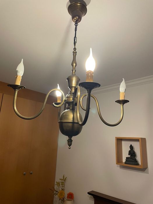 Candeeiro de teto em latão