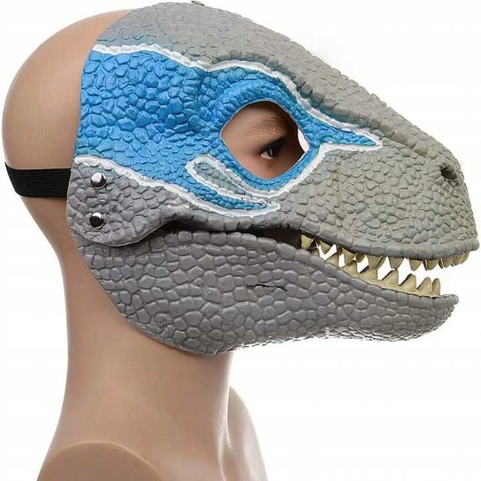 Realistyczna Maska Dinozaur Przebranie Kostium Ruchoma Szczęka REX