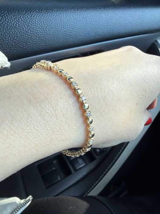 Золотой браслет с бриллиантами 17см