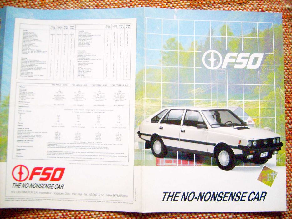 FSO Polonez Amplia 1.5 LE & Prima 1.3 CSE / 1.5 SLE / 1.6 SLE - prospekt 1987 ? stan BDB-, 6 str. *przesyłka GRATIS !