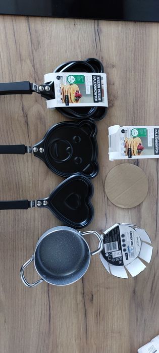 Mini patelnia - serce 1 szt., miś 1 szt., mini garnek 1 szt.