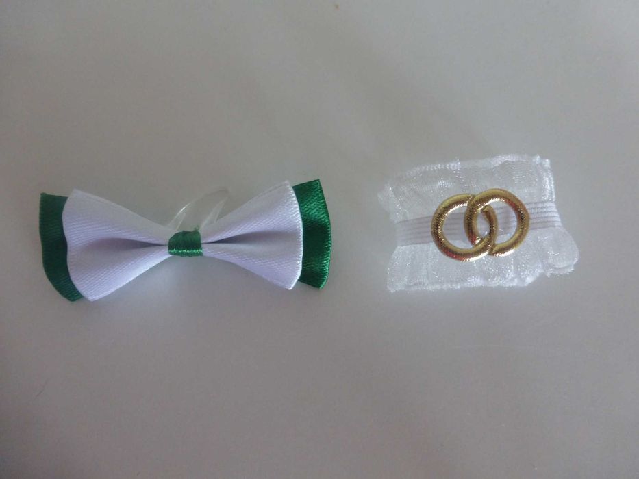 Zawieszki na alkohol wódkę muszki na gumce 80 szt. zielono-białe