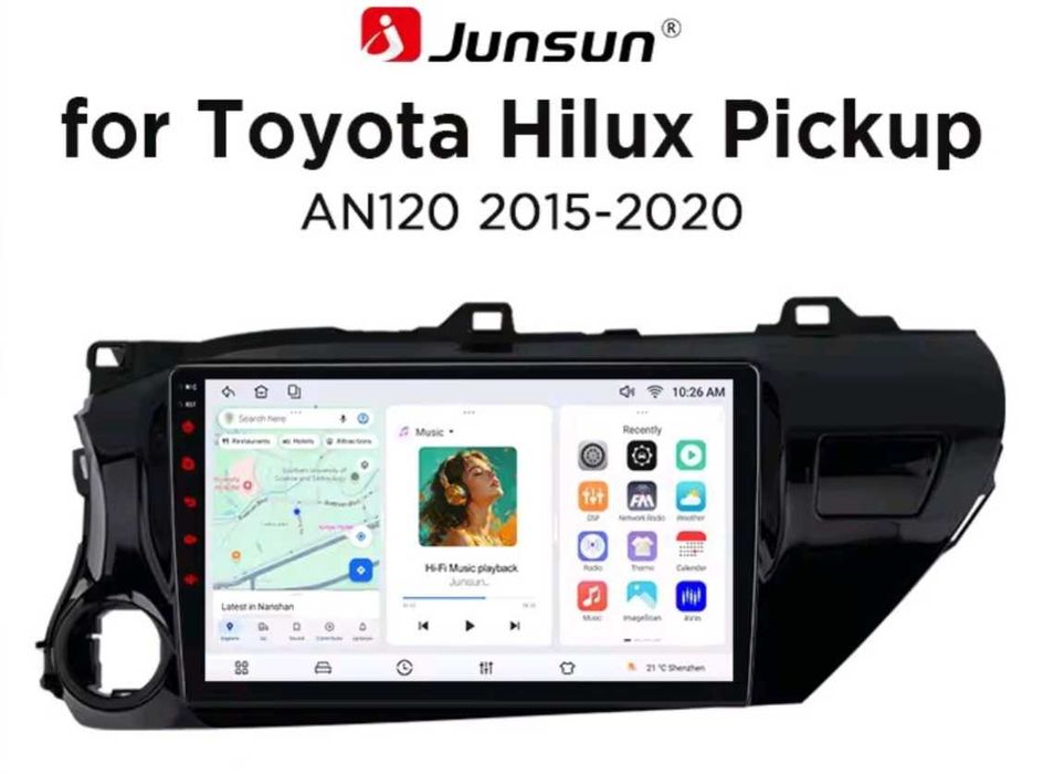 Rádio Android Toyota Hilux Pickup 2015 a 2023 CARPLAY 10" gps 2/32GB NOVO