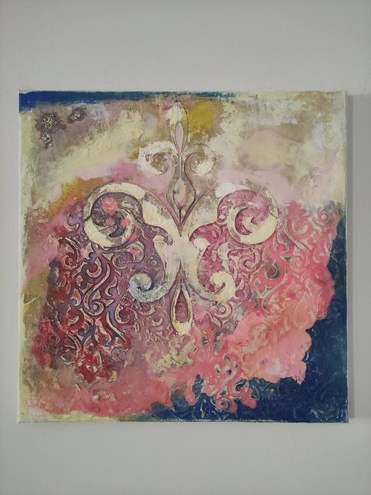 Tela acrílica com relevo