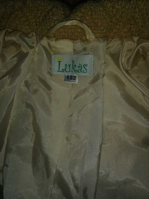 Полу-пальто золотистое Лукас со стойкой карманами 122, 140 см +подарок