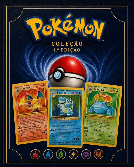 Pokémon Base Set Português 1ª Edição - Coleção Completa - 30 anos - 102 Cartas