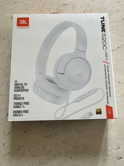 Słuchawki nauszne przewodowe  jbl tune 520c usb-c