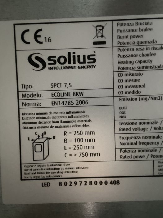 Salamandra a pellets - Ecoline 8Kw Solius