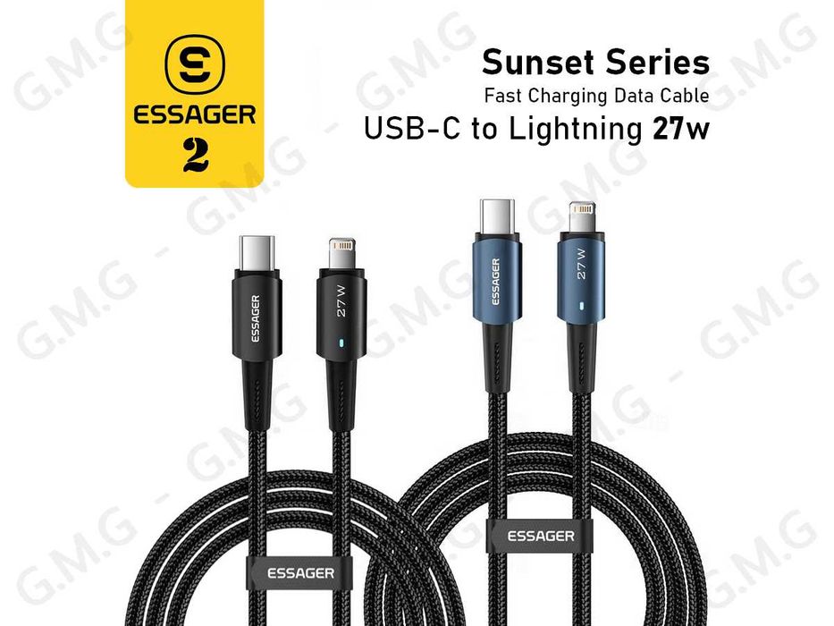 Кабель ESSAGER Sunset USB-C to USB-С 100W Fast Charging Data Cable