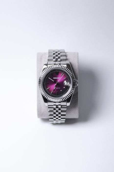 Zegarek Custom Mod Datejust Crown Purple Jubilee Seiko Mod