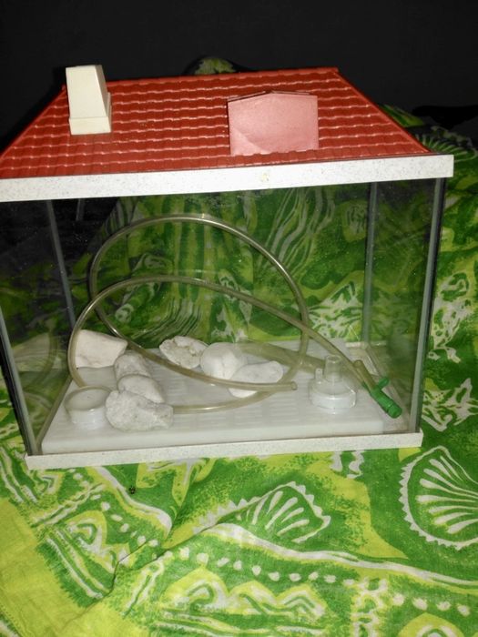 Aquário com tampa e apropriado para acessórios 27x14x20cm