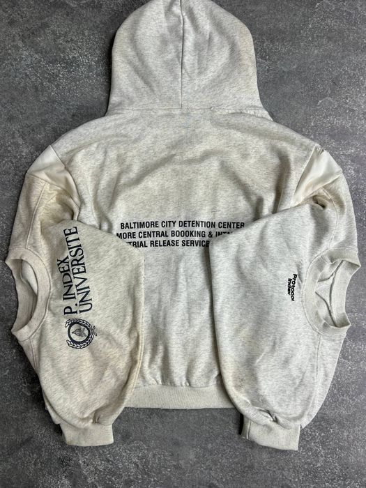 Project G/R protocol index zip up hoodie white зипка зіпка худі біле  S M L