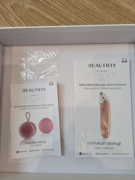 Mikrodermabrazja B-Derma + szczoteczka soniczna B-Pure Blush zestaw pr