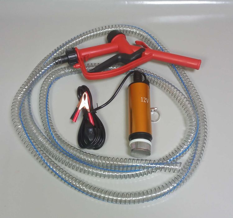 Погружной насос перекачки топлива, воды со шлангом и пистолетом