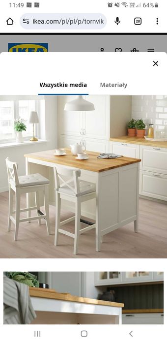 wyspa kuchenna ikea TORNVIKEN  126x77 cm