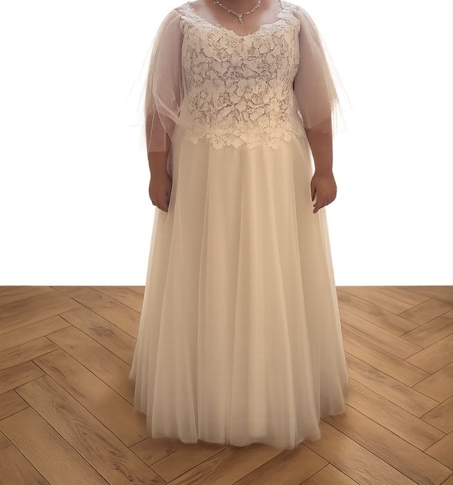 Suknia ślubna plus size, duży rozmiar na niską Panią