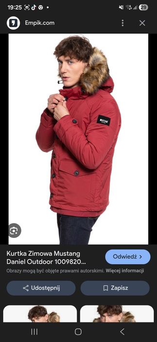 Kurtka Zimowa Mustang, rozmiar M, NOWA DANIEL  H