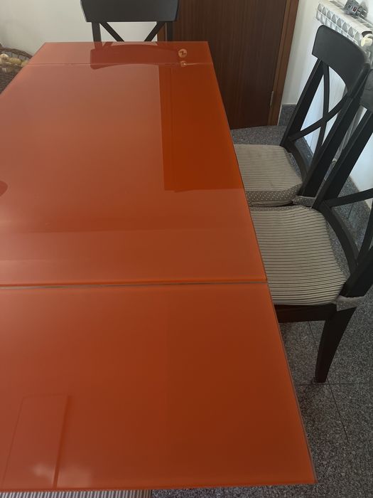 Mesa extencível cozinha com conjunto de cadeiras
