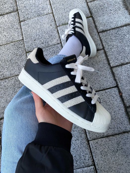 Кросівки Adidas Superstar Black/Beige premium