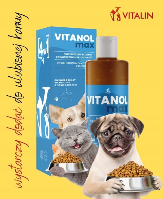 VITANOL MAX 200ml |Olej dla psa i kota, Omega 3-6 Sierść, Wątroba. Plus Gratis.