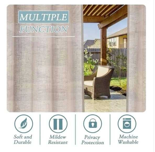 Komplet 2 Sztuk Zasłony na Patio Balkon Taras 132x240 cm