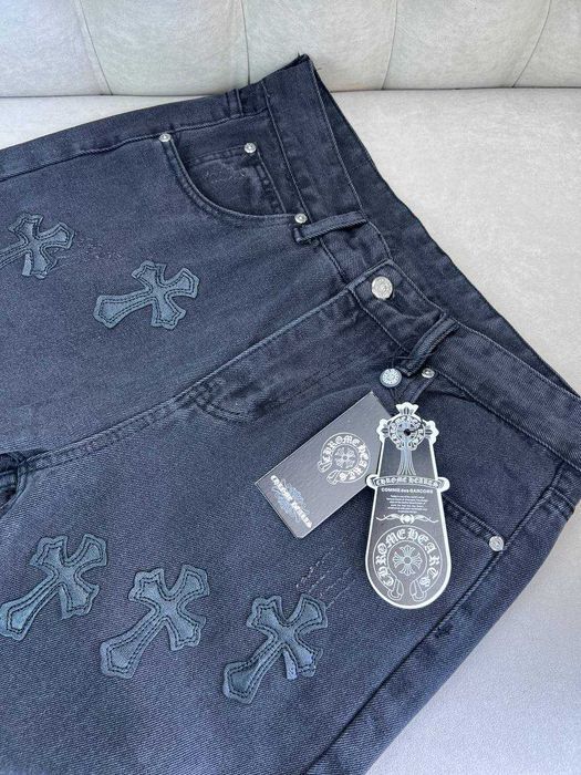 Мужские джинсы Chrome Hearts черные джинсы Хром Хартс d056
